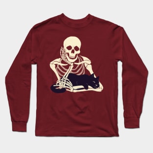 Cat and Skeleton Long Sleeve T-Shirt